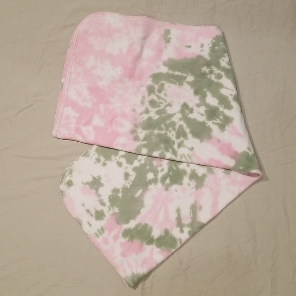 Pink and Green Tie-Dye Blanket